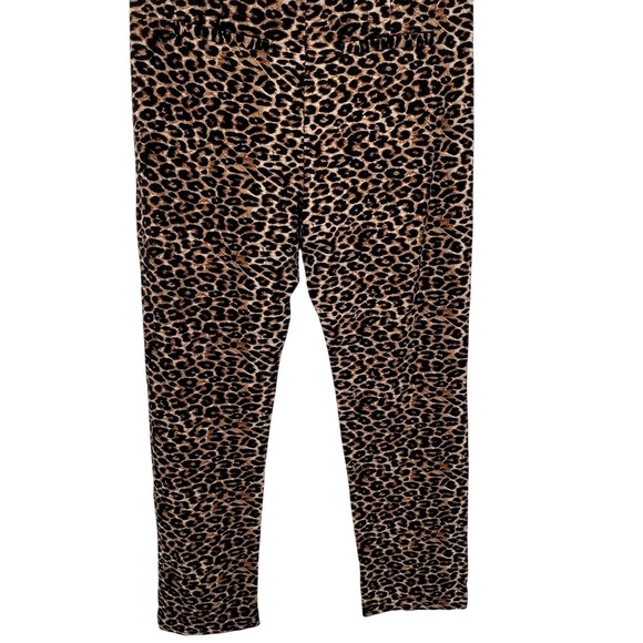 Crosby Black Brown Leopard Print Pants Leggings SMALL High Rise Knit - CJ - Picture 3 of 7